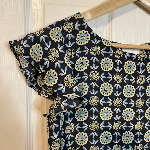 NWT LOFT Outlet blue & yellow floral blouse sz XS petite - Picture 7 of 10